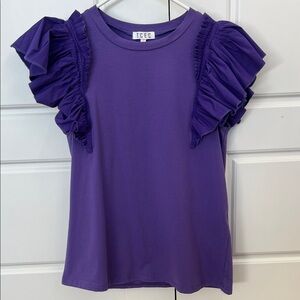TCEC Purple Ruffle Sleeve Tee